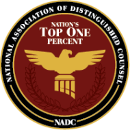 National Association of Distinguished Counsel Nations Top One Percent NADC
